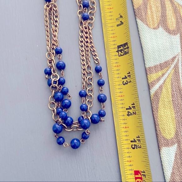 J. Crew Multi Chain Blue Beaded Necklace - Picture 6 of 7